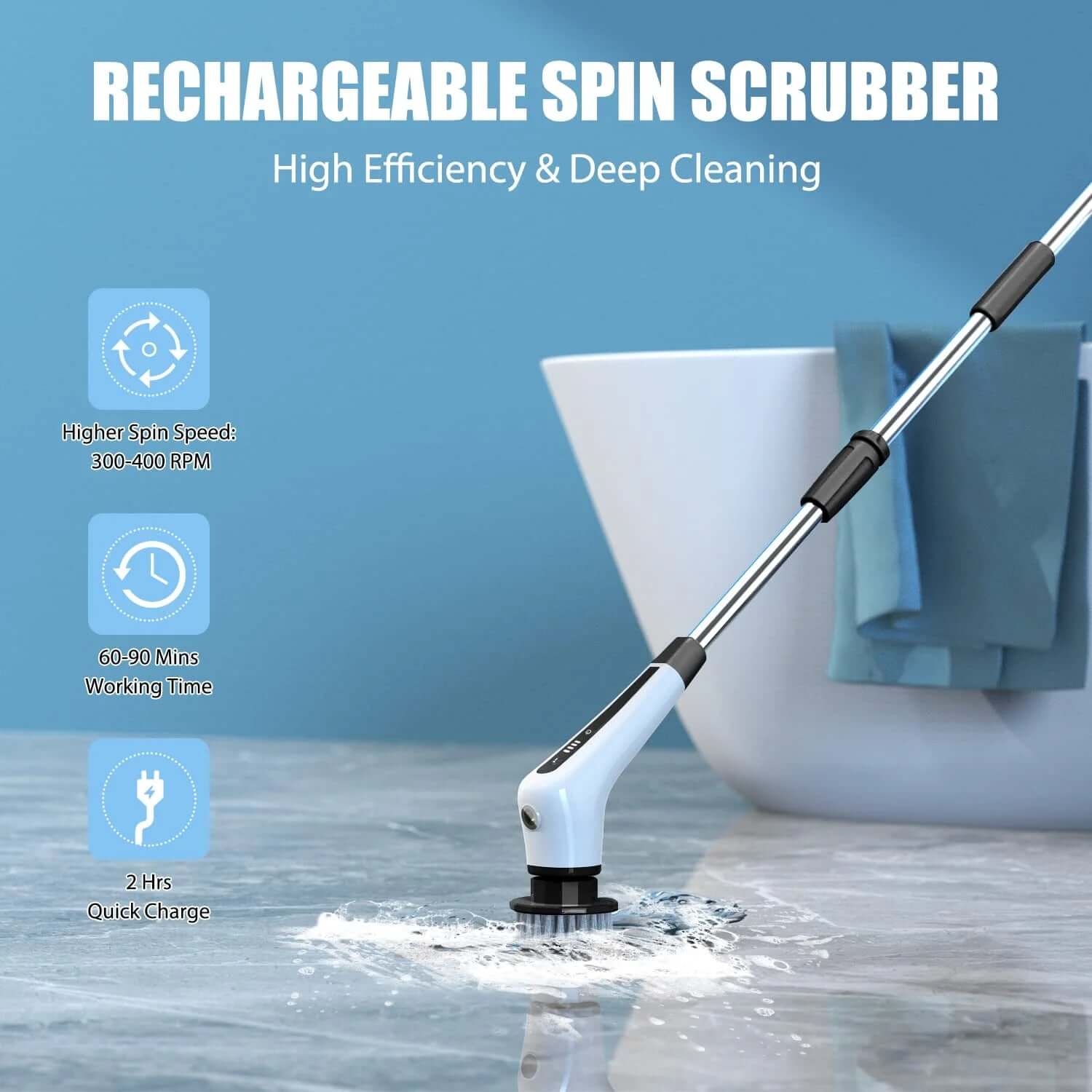 Transform Your Cleaning Game with the Flnelien Cordless Electric Spin Scrubber! 💪✨ 7 Brush Heads & 48