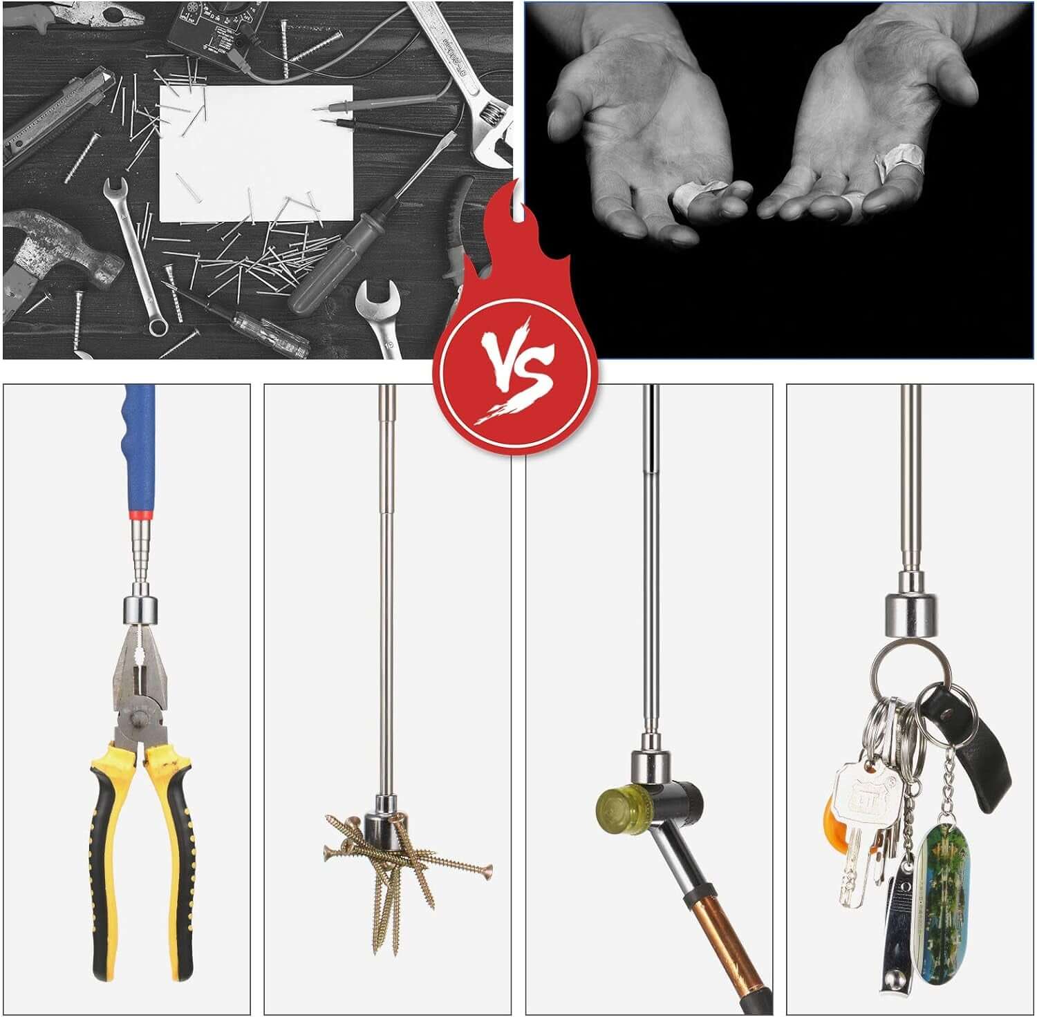 Telescoping Magnetic Pickup Tool 20 Lbs. Extension Tool Telescoping 30 Inch 