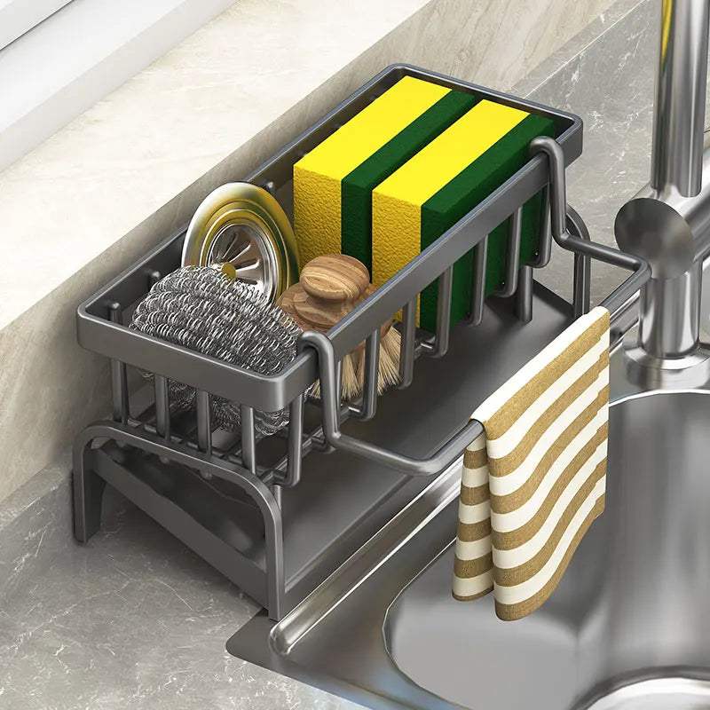 The Multi-Functional Sink Caddy Organizer, measuring 9.1