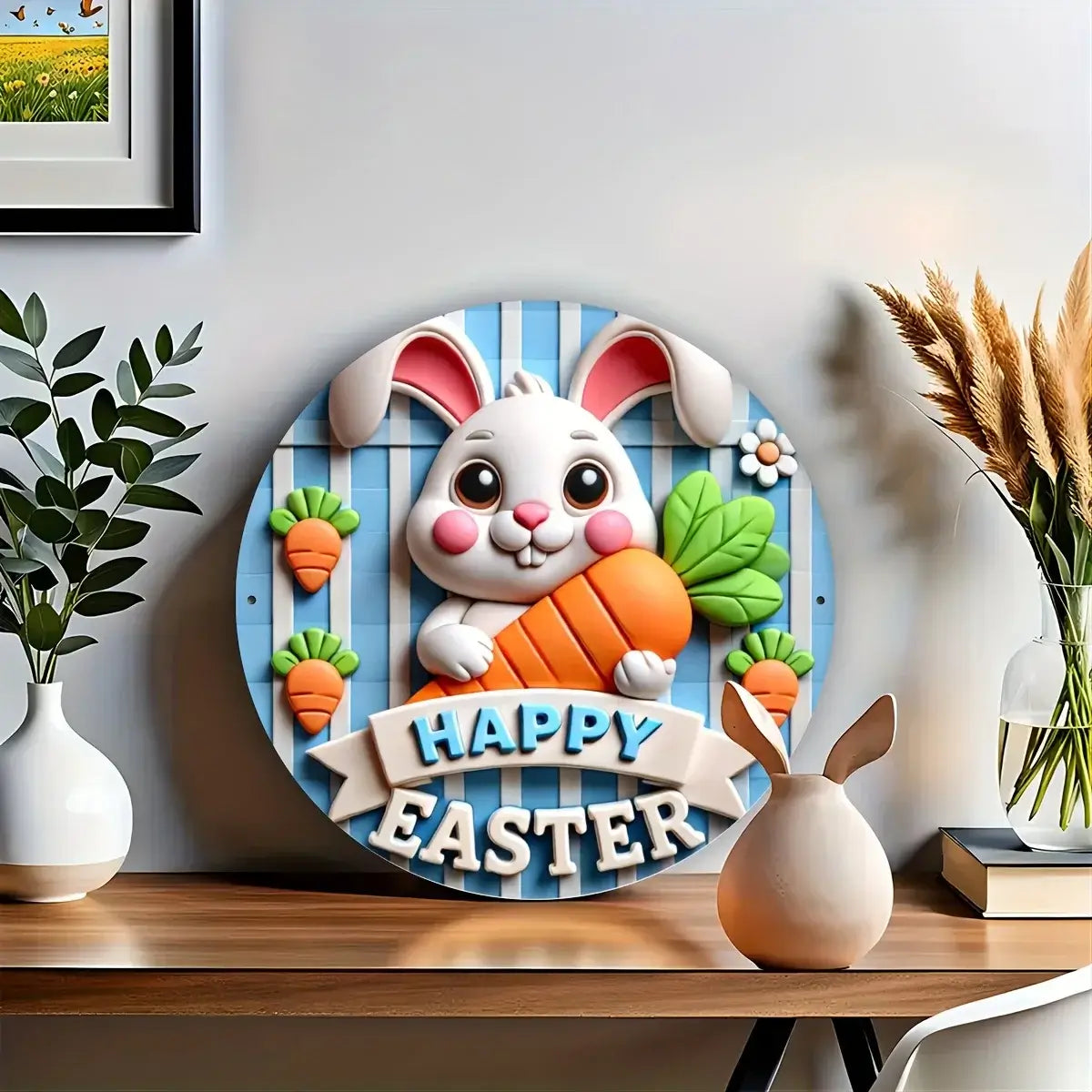 Easter Bunny Metal Sign 8x8 inch