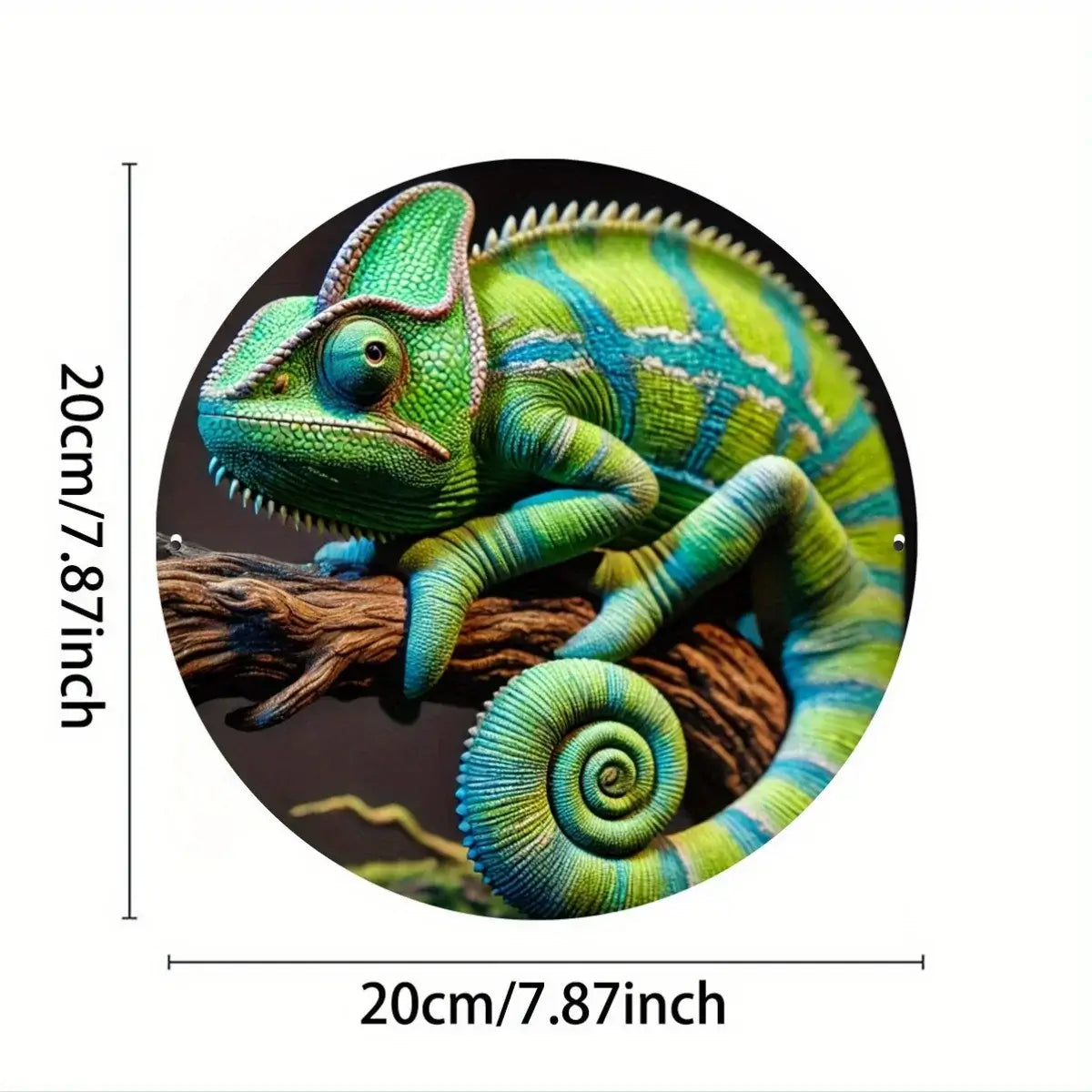 2D Aluminum Metal Sign Chameleon Art