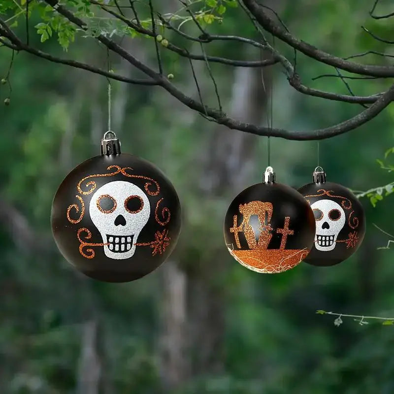 Halloween Tree Ornaments Skulls & Pumpkins