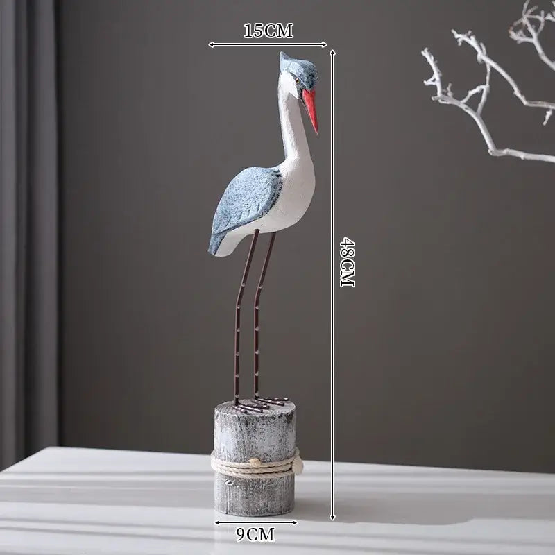 Tall Mediterranean Resin Seagull Figurine measuring 48cm high, perfect for adding height to coastal-themed home decor.