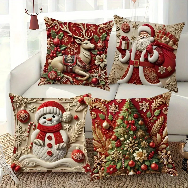 The 1-piece 2D Christmas pillow cover is a simple yet stylish way to add holiday spirit to your home. Featuring vibrant, festive designs such as snowflakes, Santa, or reindeer, this pillow cover instantly transforms any couch or chair into a cozy Christmas corner.