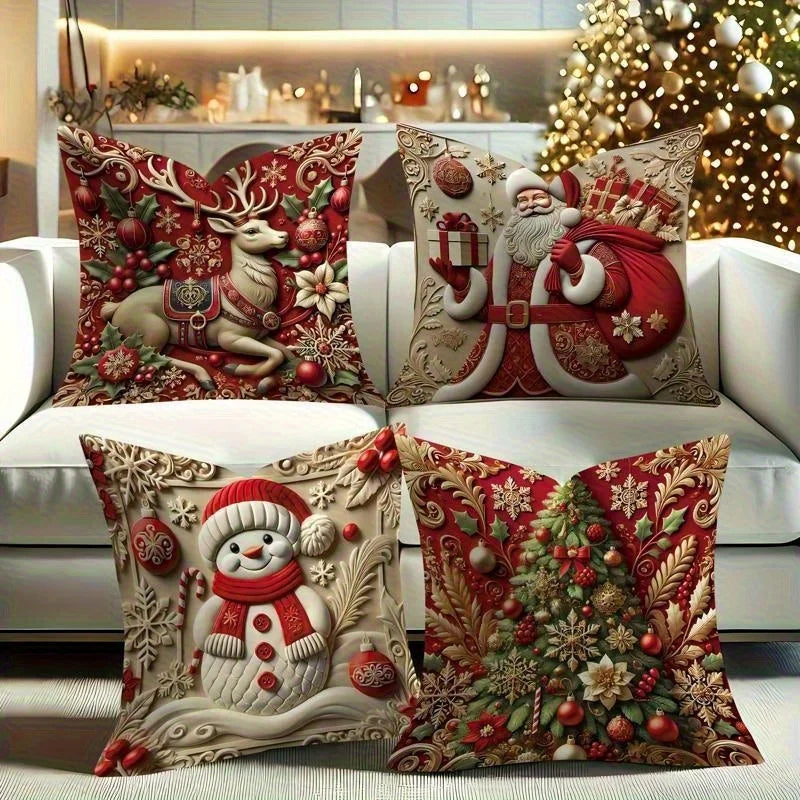 The 1-piece 2D Christmas pillow cover is a simple yet stylish way to add holiday spirit to your home. Featuring vibrant, festive designs such as snowflakes, Santa, or reindeer, this pillow cover instantly transforms any couch or chair into a cozy Christmas corner.