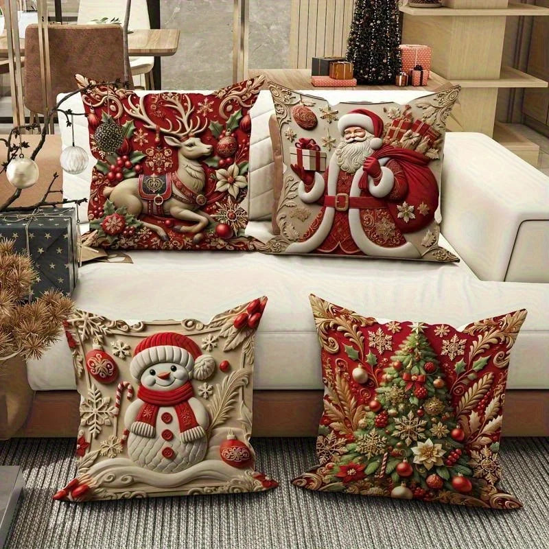 The 1-piece 2D Christmas pillow cover is a simple yet stylish way to add holiday spirit to your home. Featuring vibrant, festive designs such as snowflakes, Santa, or reindeer, this pillow cover instantly transforms any couch or chair into a cozy Christmas corner.