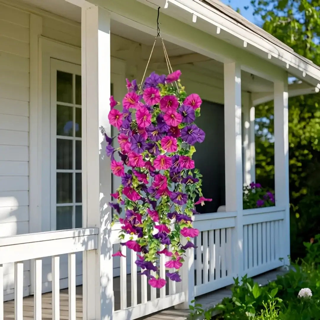 2pcs Artificial Hanging Flowers UV-Resistant