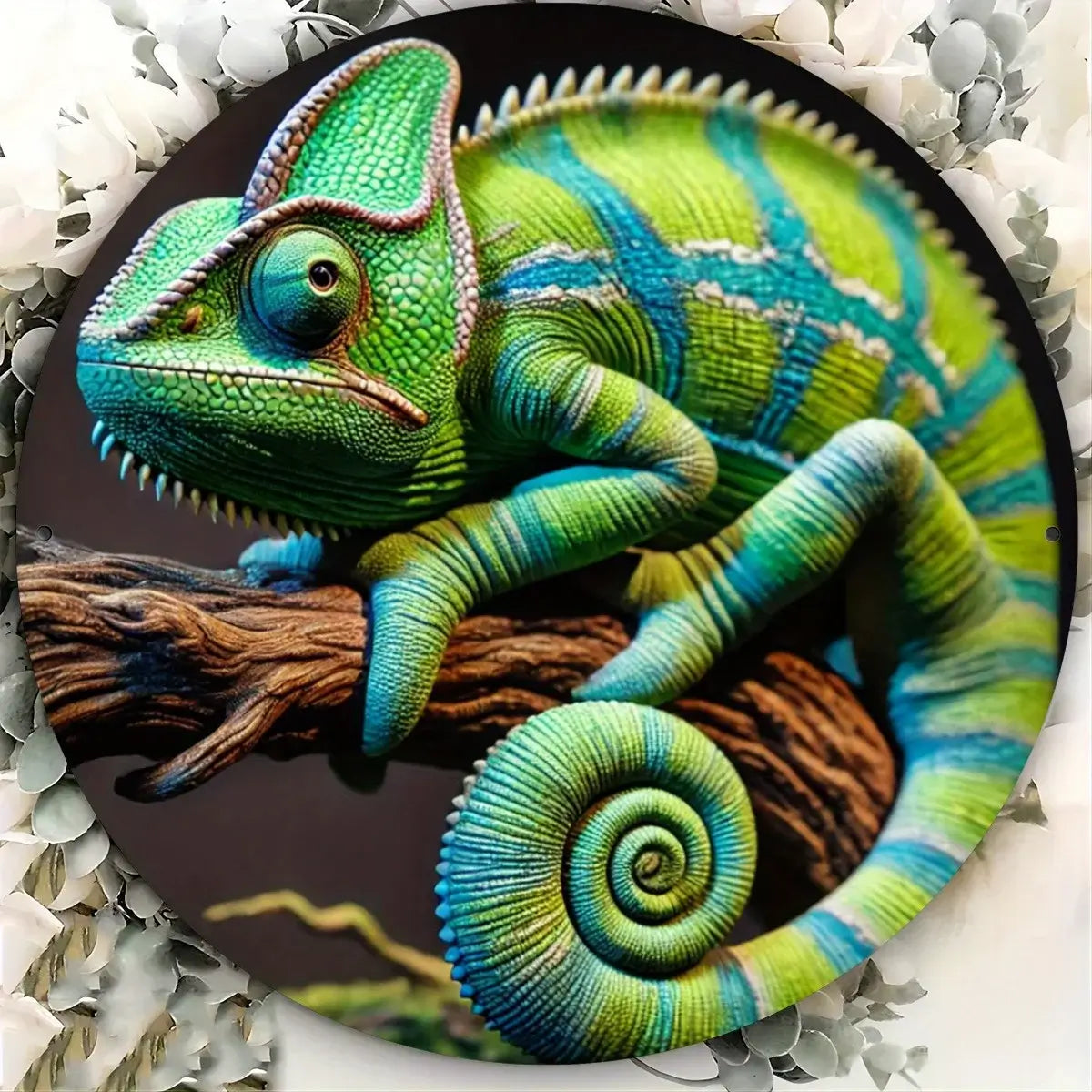2D Aluminum Metal Sign Chameleon Art