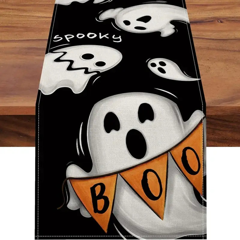 Halloween Printed Linen Table Runner