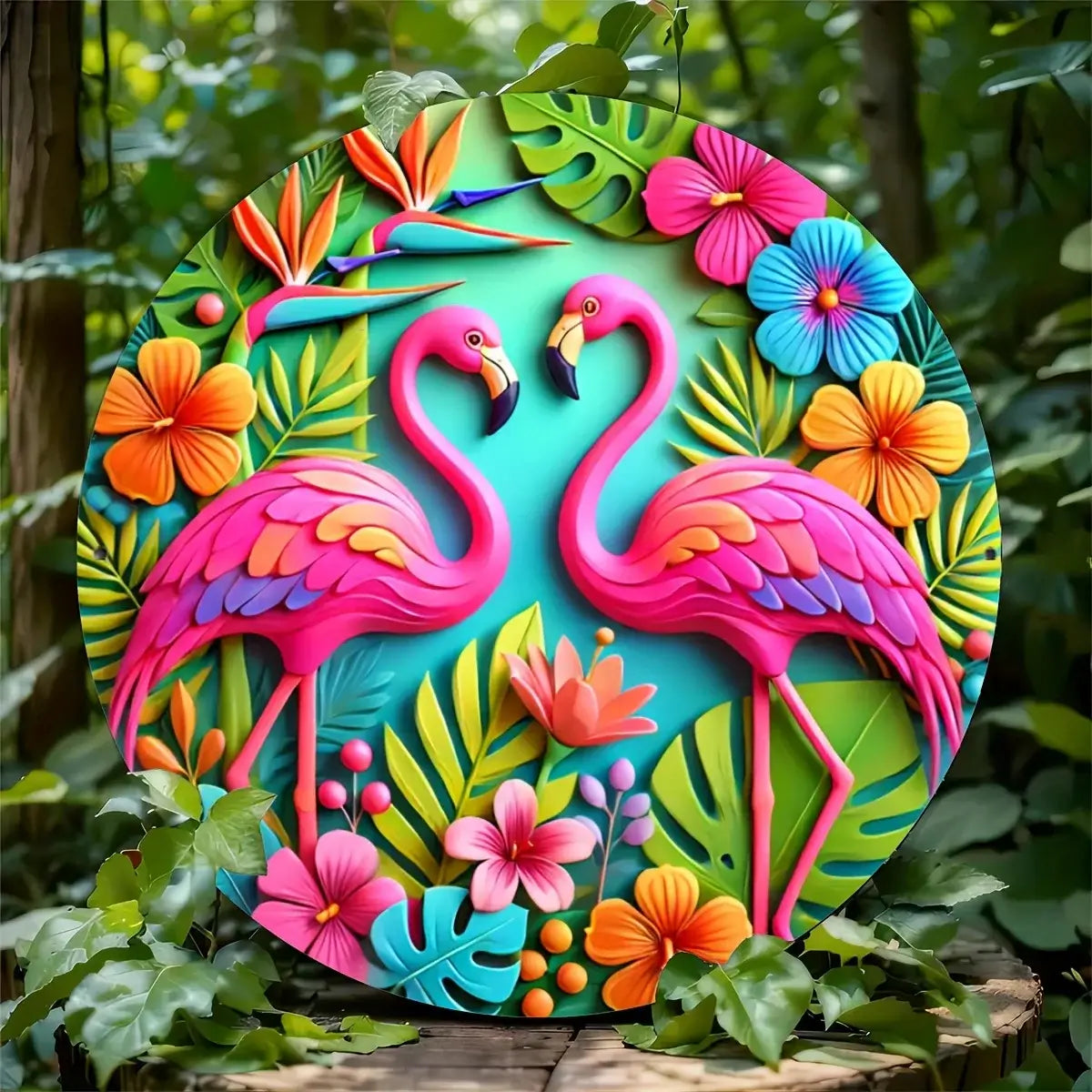 Flamingo Metal Wall Art Decor