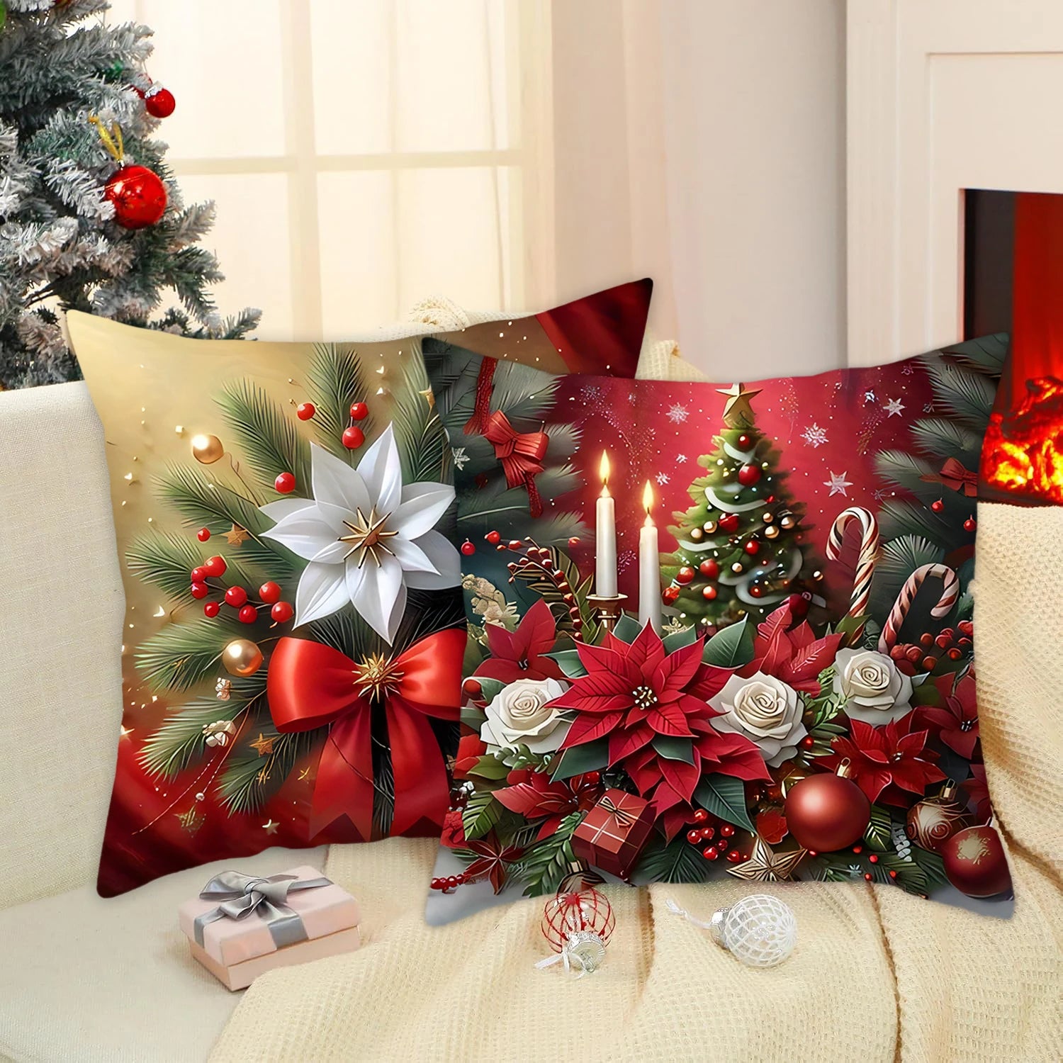 The 1-piece 2D Christmas pillow cover is a simple yet stylish way to add holiday spirit to your home. Featuring vibrant, festive designs such as snowflakes, Santa, or reindeer, this pillow cover instantly transforms any couch or chair into a cozy Christmas corner.