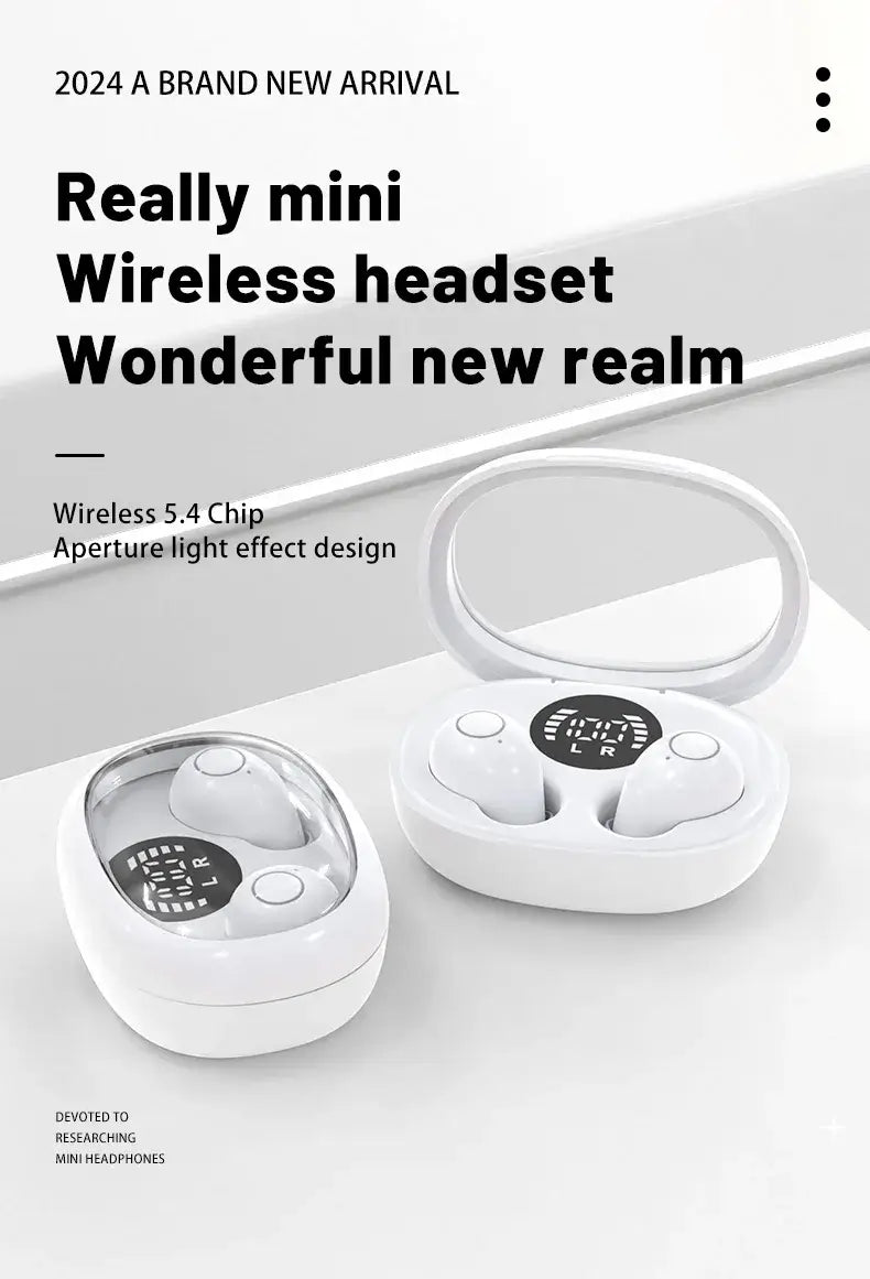Invisible Sleep Wireless Bluetooth Earphone Headset with Mic