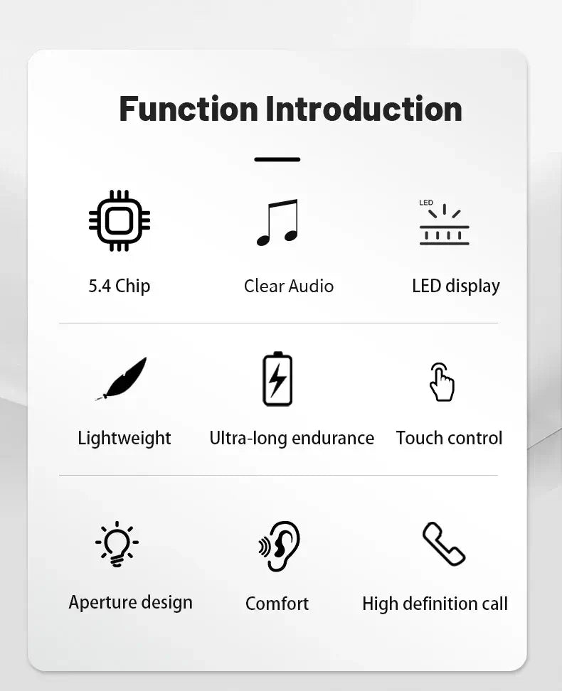 Invisible Sleep Wireless Bluetooth Earphone Headset with Mic