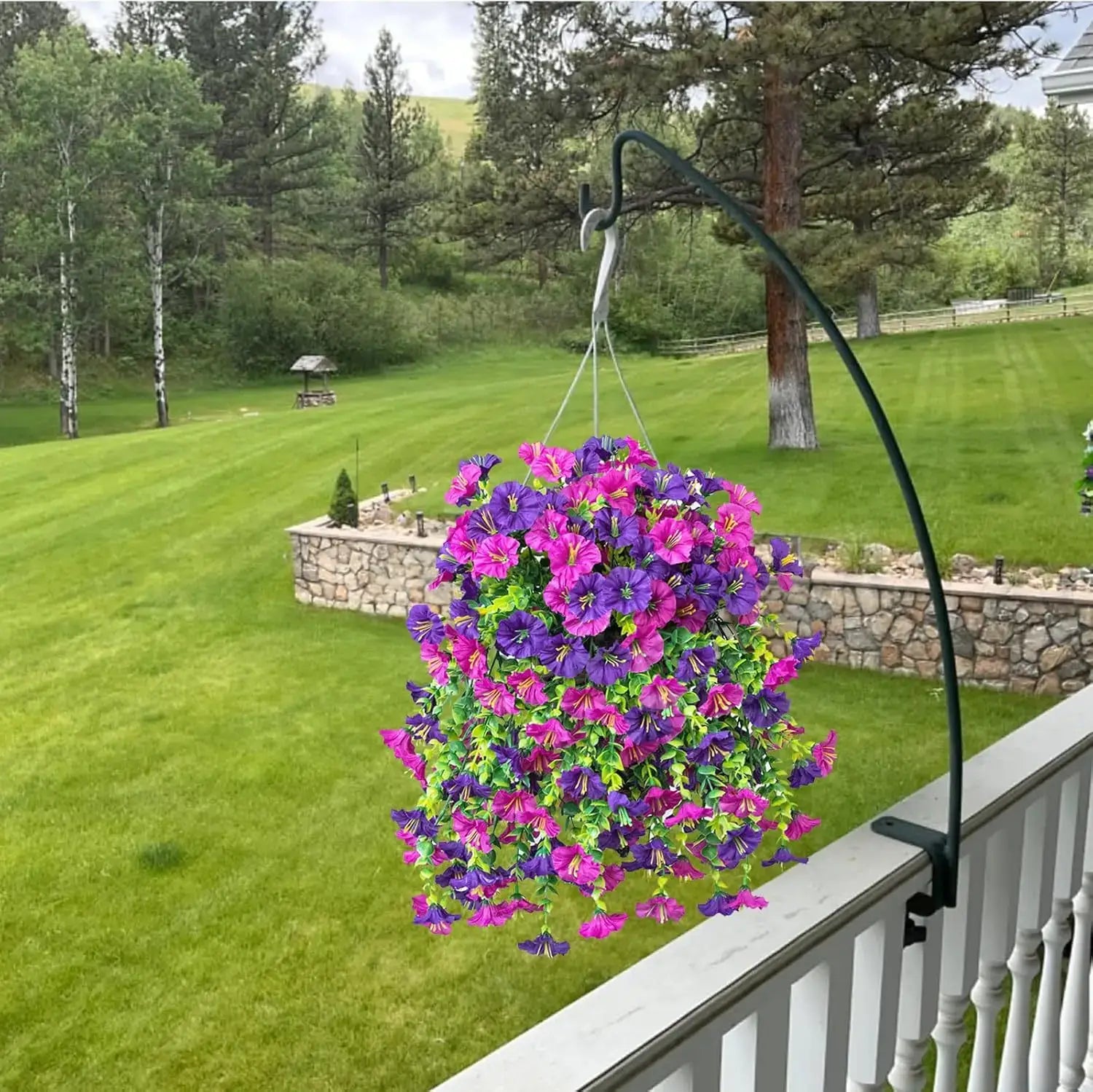 2pcs Artificial Hanging Flowers UV-Resistant