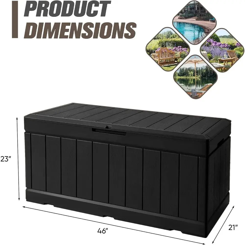 83 Gallon Outdoor Storage Box dimensions: 46