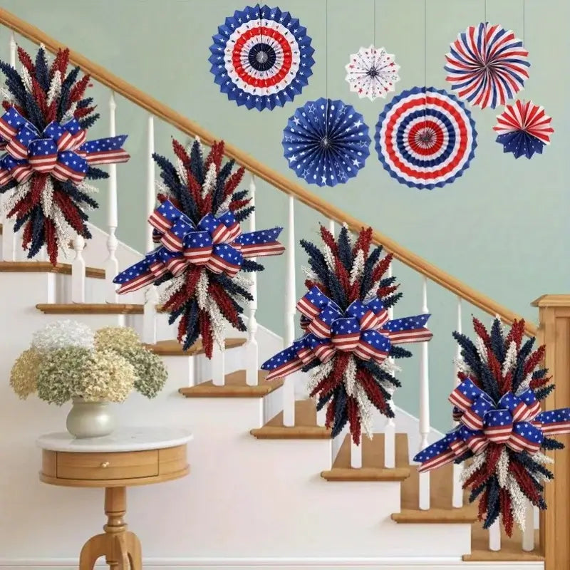 Patriotic Wreath for Front Door