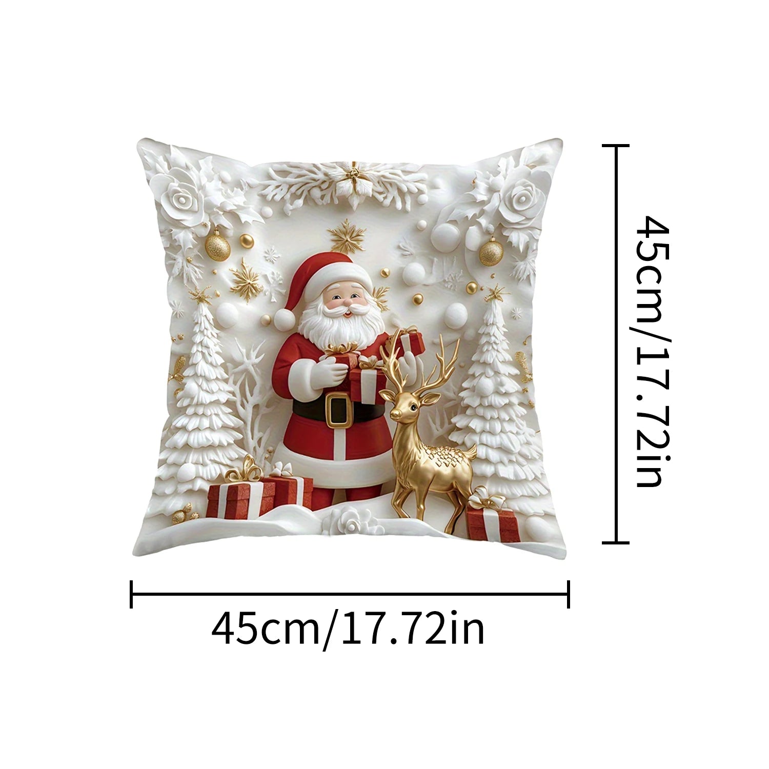 The 1-piece 2D Christmas pillow cover is a simple yet stylish way to add holiday spirit to your home. Featuring vibrant, festive designs such as snowflakes, Santa, or reindeer.