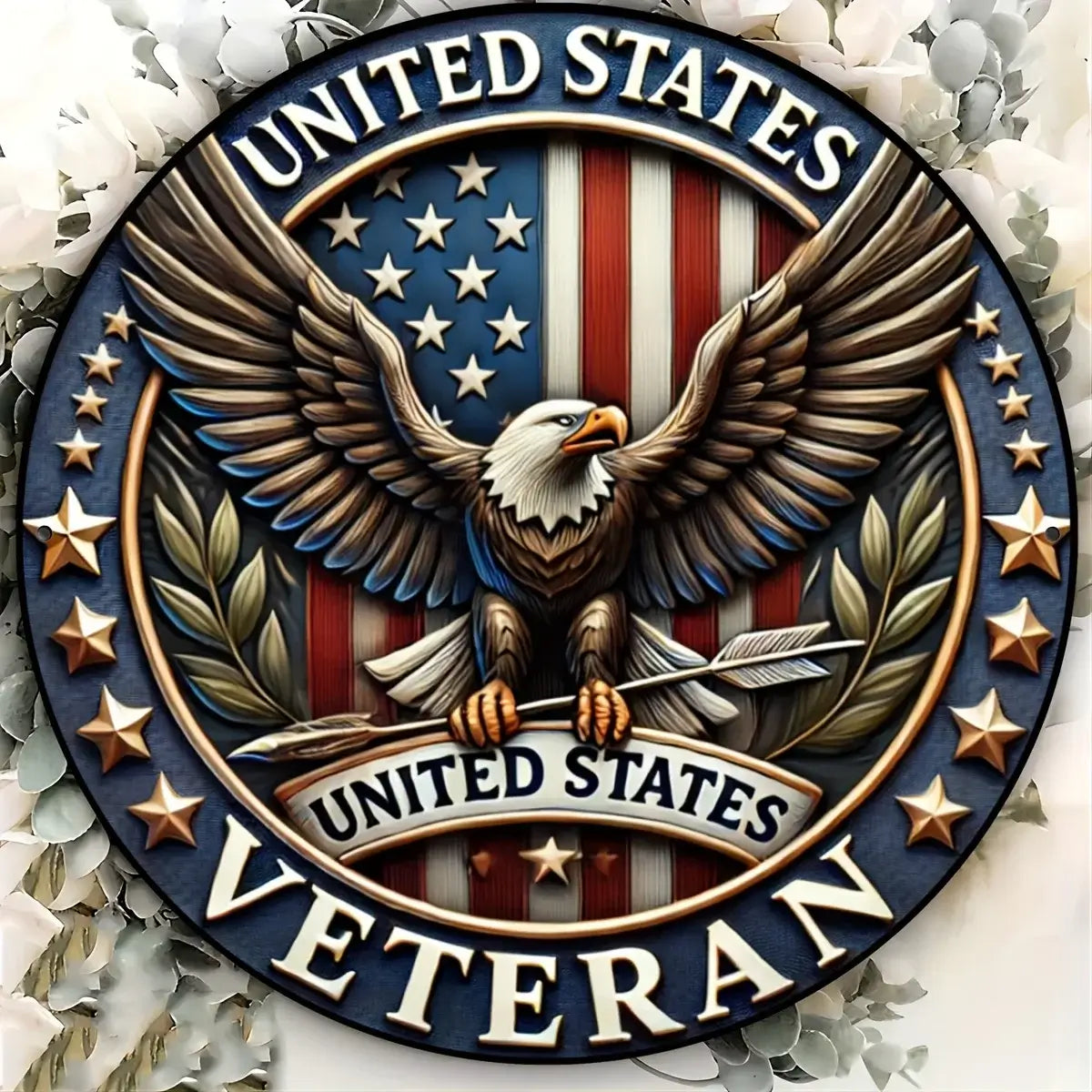 Vintage Aluminum Sign for American Veterans