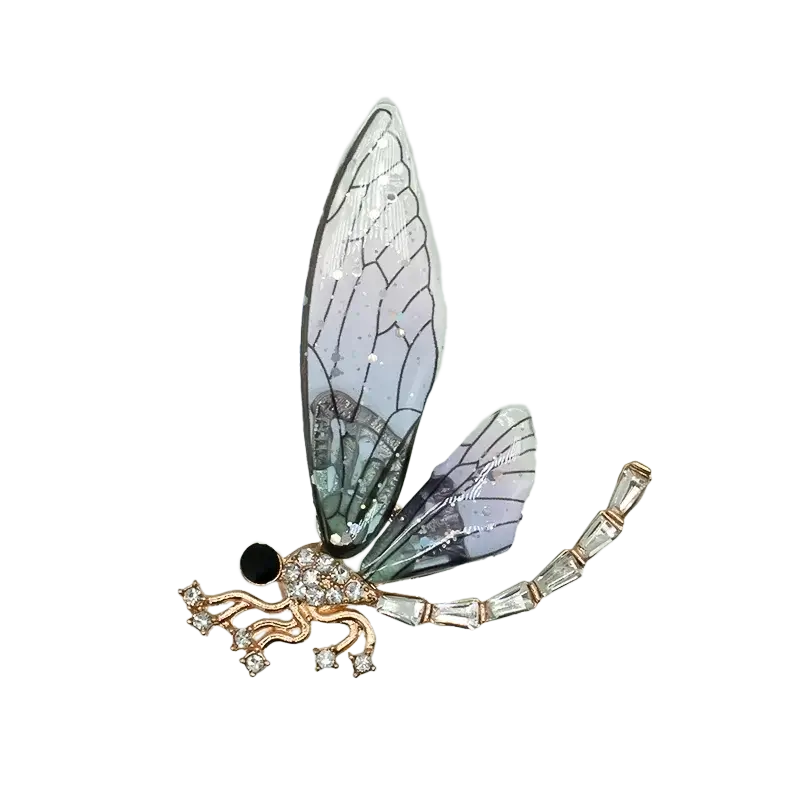 Transparent wing dragonfly shoe charm with crystal accents from Insect Shoe Charms - Personalized Bling for Shoes.