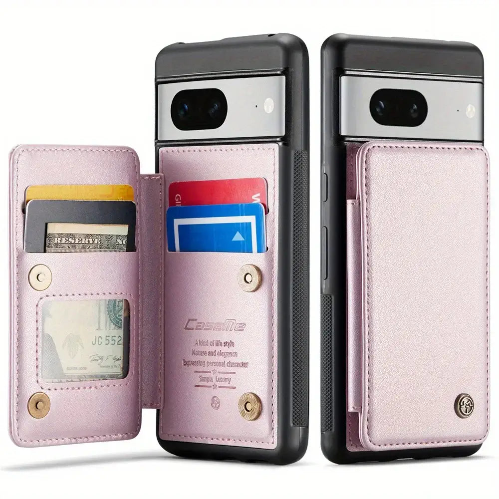 Google Pixel 8/7 pro Case with Card Holder RFID Blocking Leather Wallet with Magnetic Clasp and Kickstand