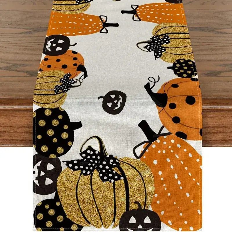 Halloween Printed Linen Table Runner