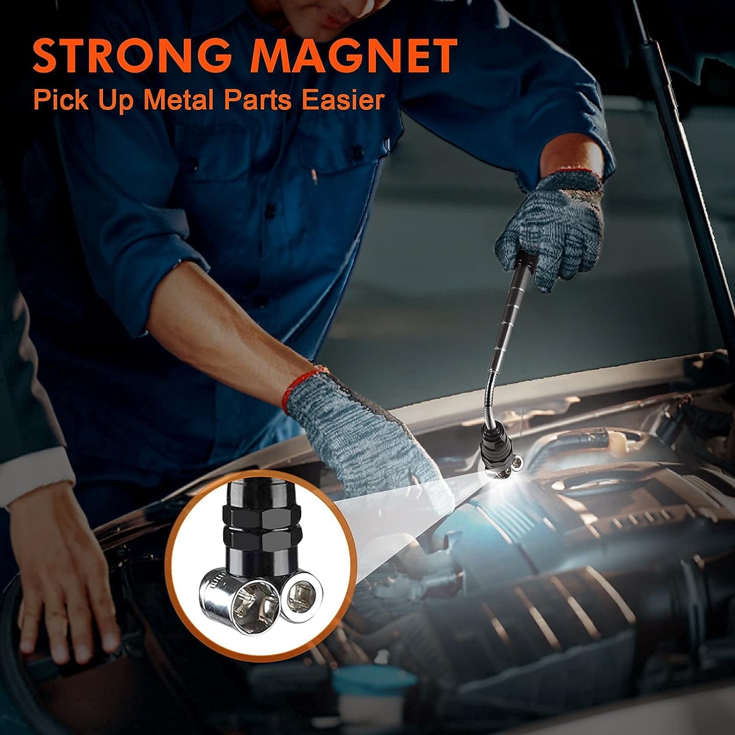 LED Telescoping Magnetic Pickup Tool