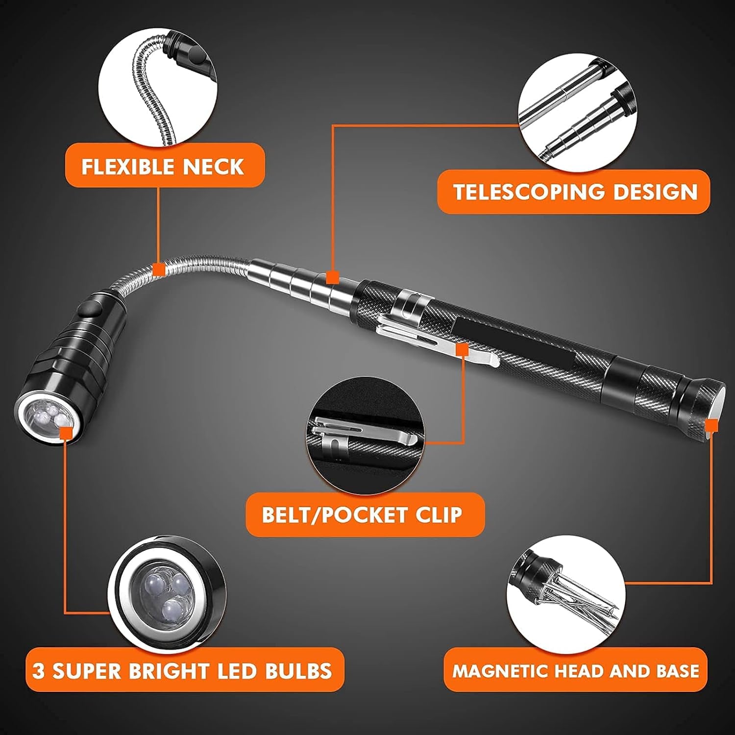 LED Telescoping Magnetic Pickup Tool